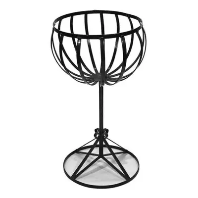 Basket Stand cm Tall Cauldron Planter Plastic Coated Solid Steel Black Garden Pride