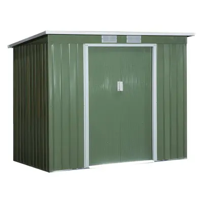 Outsunny x 4ft Metal Garden Storage Shed w/ Double Door Green