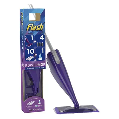 Flash Powermop Starter Kit, All-in-One Dual Spray Mop for Any Type of Floor