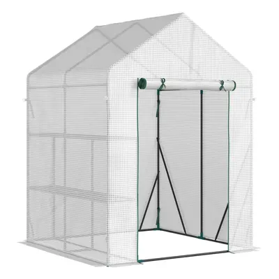 Outsunny Greenhouse for Outdoor, Portable Gardening Plant Grow House w/ Shelf