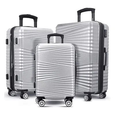 (Silver, inch) Hard Luggage Cabin Suitcase Travel Bag Lightweight