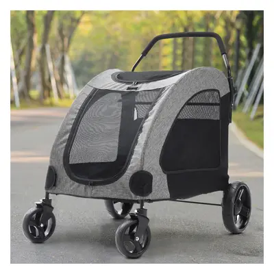 XXX-Large Dog Cat Stroller Pet Jogger Foldable Carrier Cart Travel Walk Wheels