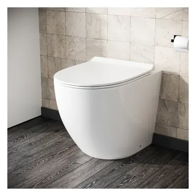 Rimless Round Back To Wall Pan with Soft Close Toilet Seat