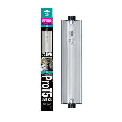 Arcadia Pro T5 UVB Kit, ShadeDweller, 7% UVB, Watt UV Fluorescent Lighting Kit