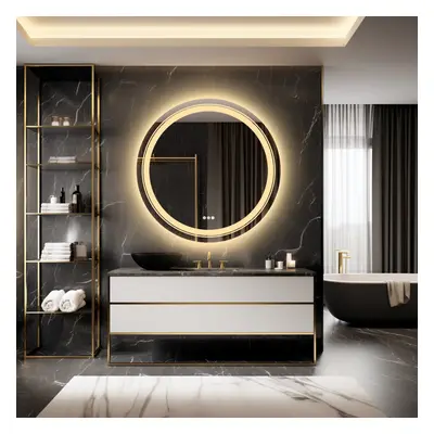 800x800mm Round Led Illuminated Bathroom Mirror Backlit Light Demister