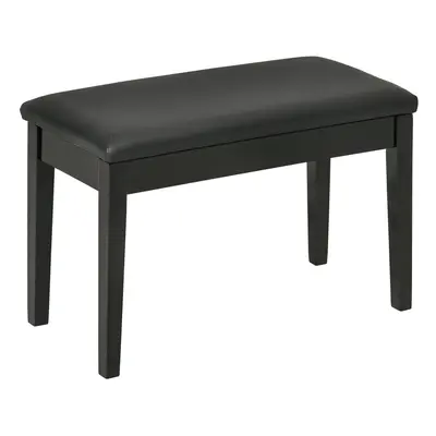 HOMCOM Classic Piano Bench Stool, PU Leather Padded Keyboard Seat Black