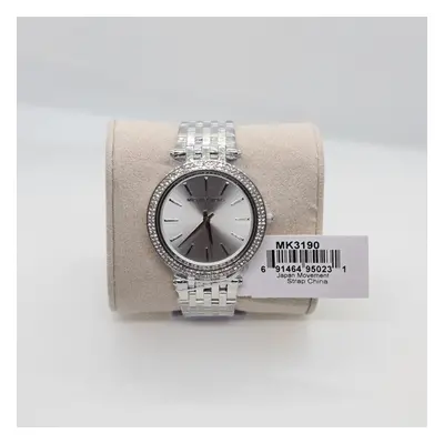 Michael Kors MK3190 Luxury Silver Pave Bezel Ladies Wrist Watch 39mm