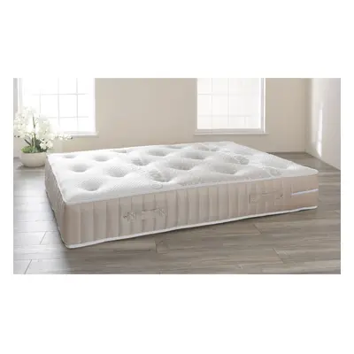 (4ft6 Double, Beige) Comfort Wool Pocket Sprung & Memory Foam Mattress with Beige Or White Borde