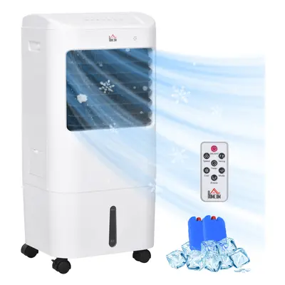 Portable Air Cooler with Humidifier, Remote, Timer, Oscillation, Ice Packs