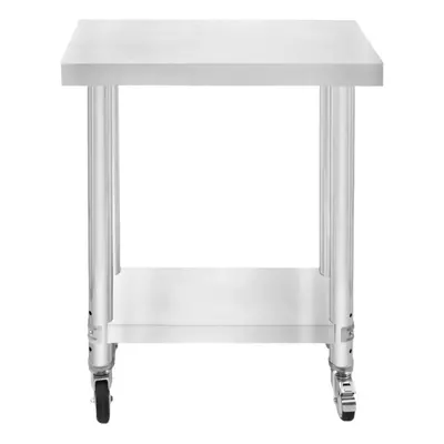 Catering Work Bench Table Stainless Steel Food Prep Kitchen Mobile 60cm x 30cm