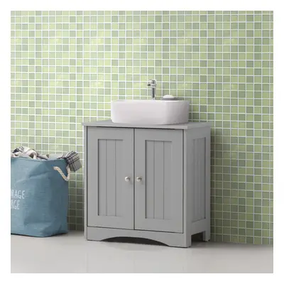 Bathroom Sink Cabinet Under Basin Vanity Storage Cupboard Unit Grey