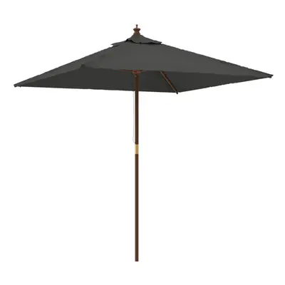 (anthracite) vidaXL Garden Parasol Umbrella with Wooden Pole Outdoor Parasol Sun Umbrella