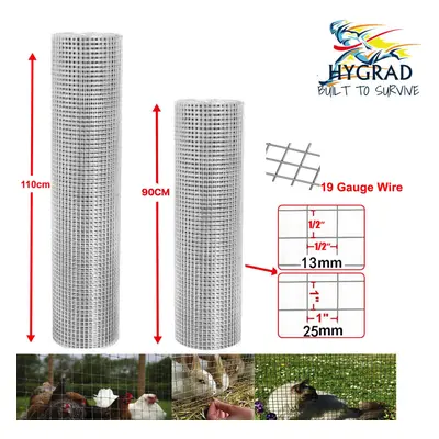 (36" Width,10m Length & 13mm hole size) Welded Wire Mesh 1"x1" Galvanised Fence Aviary Rabbit Hu