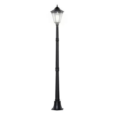 Outsunny Outdoor Solar Powered Lantern Lamp Garden Lamp Post Light Black