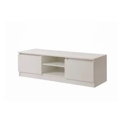 Modern TV Unit 120cm Media Cabinet Doors + Shelf White Turin