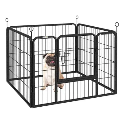 Pawhut Metal Pet Playpen Dog Kennel w/Door Latches In/Outdoor Use 82Lx82Wx60Hcm