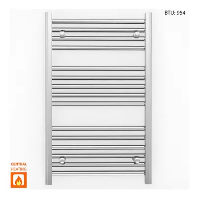 (550 x 800mm (BTU: 954)) Chrome Bathroom Designer Straight Towel Radiator