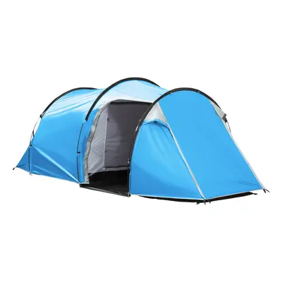 Outsunny Man Camping Tent w/ Rooms Porch Vents Rainfly Weather-Resistant