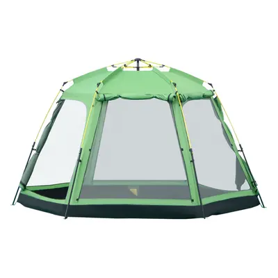 Outsunny Person Camping Tent 2-Tier Pop-up Tent w/ Portable Carry Bag