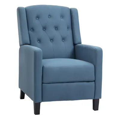 HOMCOM Button Tufted Microfibre Cloth Recliner Armchair for Living Room, Blue