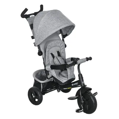 HOMCOM in Kids Trike, Stroller with Parent Handle, Grey