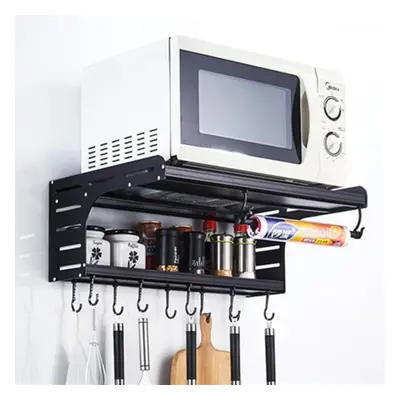 Aluminum Microwave Oven Rack Wall Mount Microwave Kitchen Desktop Organizer Holders Racks