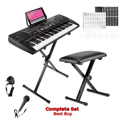 61 Keys Electronic Keyboard Digital Music Piano Instrument, Microphone StanD & Chair