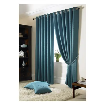 Madison Lined Eyelet Ring Top Curtains Teal 66x72"