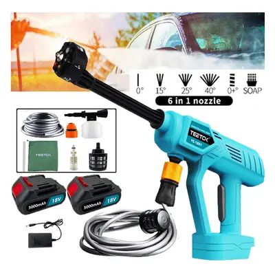 Cordless Car High Pressure Washer Jet Water Wash+2x3A Battery+Charger