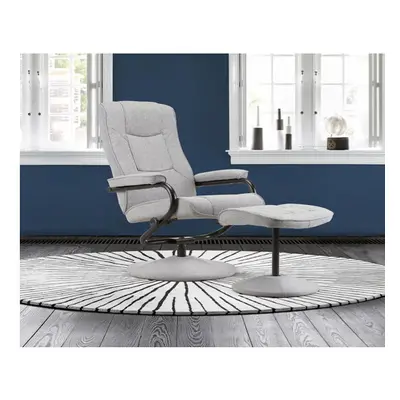 Manuel Swivel Chair & Footstool-Grey