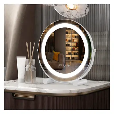 Makeup Vanity Mirror Color Dimmable LED Lighted Round Mirror with Smart Touch