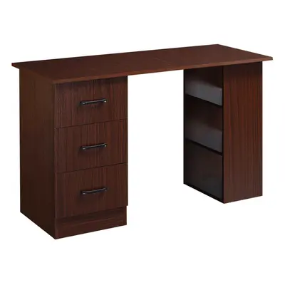 HOMCOM Computer Desk w/ Storage, Writing Study Table for Home Office, Brown