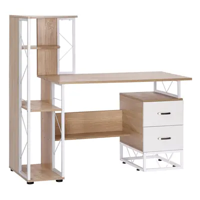 HOMCOM Computer PC Laptop Desk Table Shelf Drawers Bookstore workstation