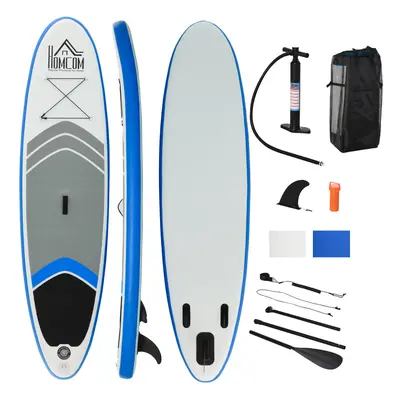 HOMCOM 10ft Inflatable Stand-Up Paddle Board SUP Accessories Carry Bag Blue