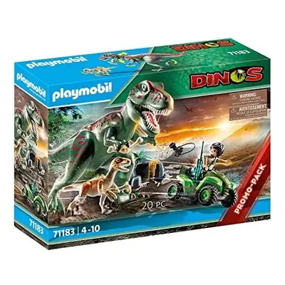 Playmobil Dinos T-Rex Attack with Raptor and Quad, Toy for Children Ages 4+