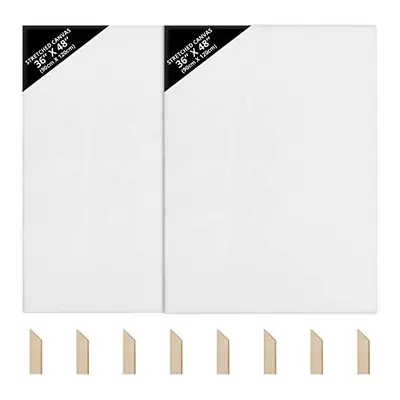 Kurtzy Blank Canvas (2 Pack) - x 120cm (36 x inches) - Extra Large Pre Stretched Canvas Panels w