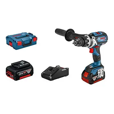 Bosch Professional 18V System Cordless Combi Drill GSB 18V-110 C (GBA 2x5.0 Ah, GAL 1840, L-BOXX