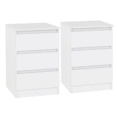 Pair of x Malvern Drawer Bedside Cabinets in White Finish