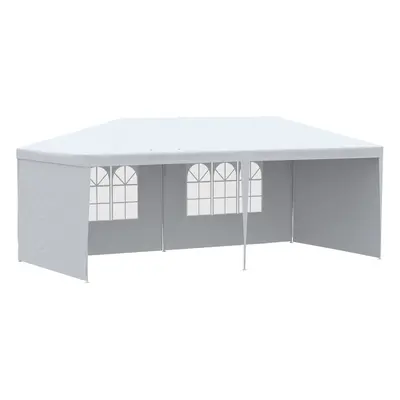 Outsunny 6m x 3m Garden Gazebo Marquee Canopy Party Tent Canopy Patio White