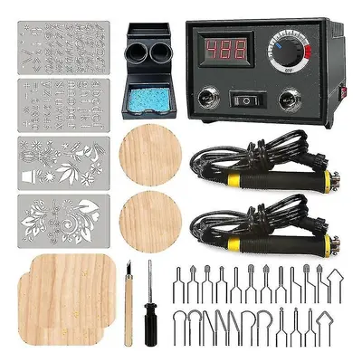 Pyrography Wood Burning Kit Wood Burner Tool Dual Pen 60w Upgraded Adjustable Pyrography Machine