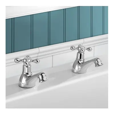 Victorian Traditional Hot and Cold Twin Bath Taps