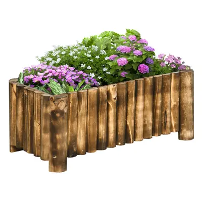 Outsunny Raised Flower Bed Wooden Rectangualr Planter Container Box Wood Feet