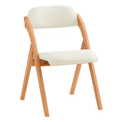 SoBuy FST92-W, Wooden Padded Folding Chair Dining Chair Office Chair, Beige