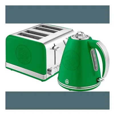 Swan Official Celtic FC Green 1.5L 3Kw Electric Kettle & Slice Wide Slot Toaster with Browning L