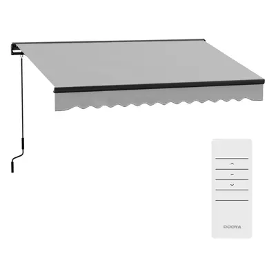 Outsunny x 2m Electric Retractable Awning, Aluminium Frame, Light Grey