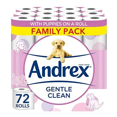 Andrex Gentle Clean Toilet Rolls - Toilet Roll Pack - Bulk Buy Toilet Paper - Gentle and Soft on