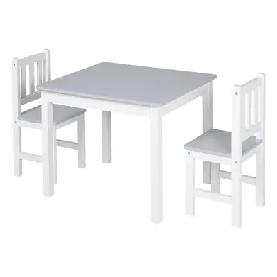 HOMCOM Kids Table and Chairs Set Pieces Toddler Multi-usage Desk Indoor Grey