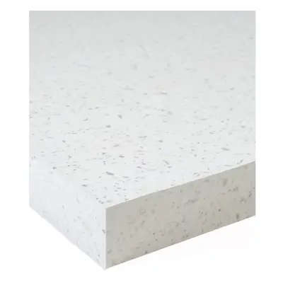 (1500 x 600mm, No Cut) White Sparkle Square Edge Laminate Kitchen Worktop 40mm