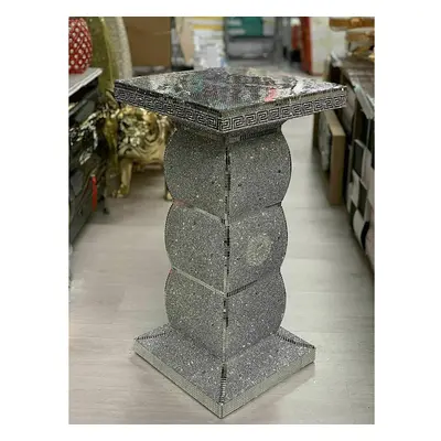 Silver VENETIAN Mirrored Table Modern Flower Stand Bed Side Lamp Romany Mosaic