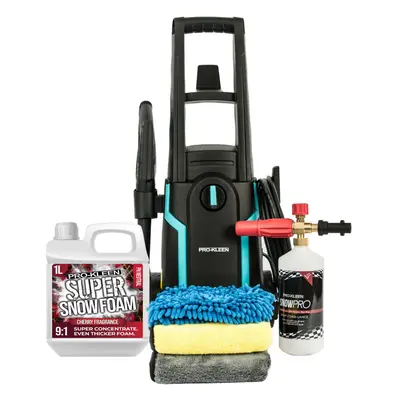 (Cherry Snow Foam 1L, Karcher Snow Foam Lance & Microfibre Kit) Pressure Washer 1.6kW Car & Pati